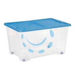 CONTENITORE MULTIUSO MASTERBOX COLORE TRASPARENTE/BLU ART.521 - cm.57x39x32h. - lt.50