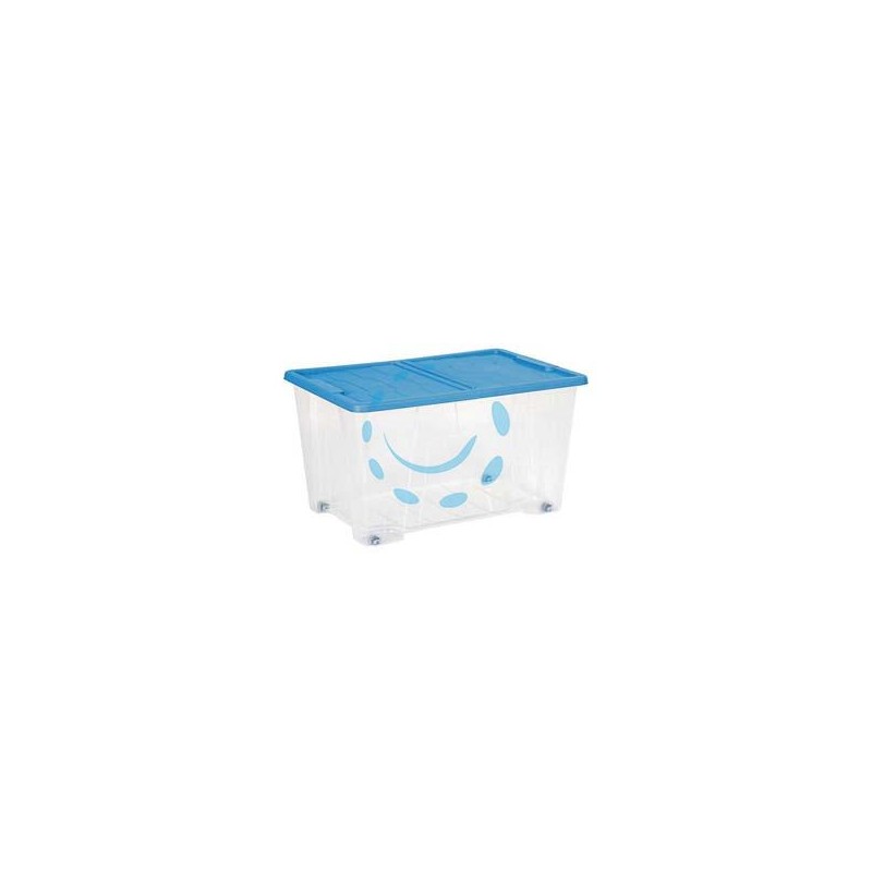 CONTENITORE MULTIUSO MASTERBOX COLORE TRASPARENTE/BLU ART.521 - cm.57x39x32h. - lt.50