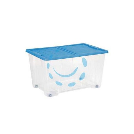 CONTENITORE MULTIUSO MASTERBOX COLORE TRASPARENTE/BLU ART.521 - cm.57x39x32h. - lt.50