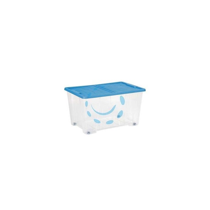 CONTENITORE MULTIUSO MASTERBOX COLORE TRASPARENTE/BLU ART.521 - cm.57x39x32h. - lt.50