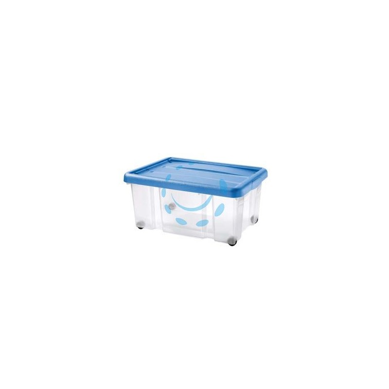 CONTENITORE "PUZZLE BOX" CON COPERCHIO A SCATTO E RUOTE - cm.60,5x40x27,3h. lt.43