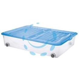 CONTENITORE "DODO'S STOCK-BOX" CON COPERCHIO E RUOTE - cm.79x59x17,3h. lt.56