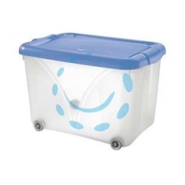 CONTENITORE "JUMBO" CON COPERCHIO E RUOTE - cm.58,5x38,5x38h. lt.60