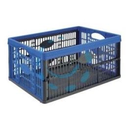 CESTO PIEGHEVOLE VOILA' COLORE NERO/AZZURRO - cm.47,5x35x4,3-23,6h. lt.32