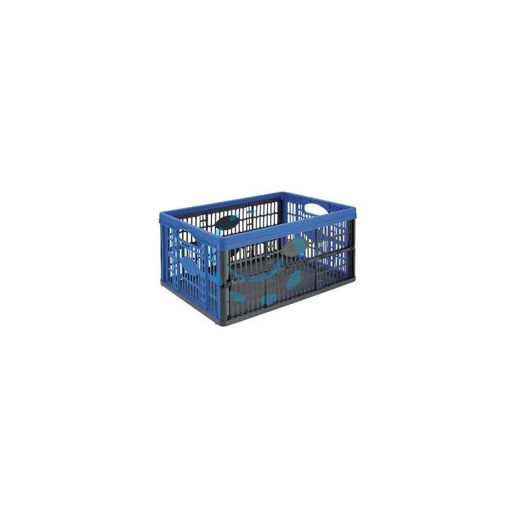 CESTO PIEGHEVOLE VOILA' COLORE NERO/AZZURRO - cm.47,5x35x4,3-23,6h. lt.32