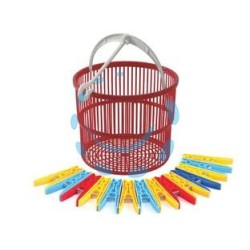 CESTINO "MAGICO" PORTAMOLLETTE ROSSO CON 15 MOLLETTE TS SPECIAL - ø cm.19x15,5h.