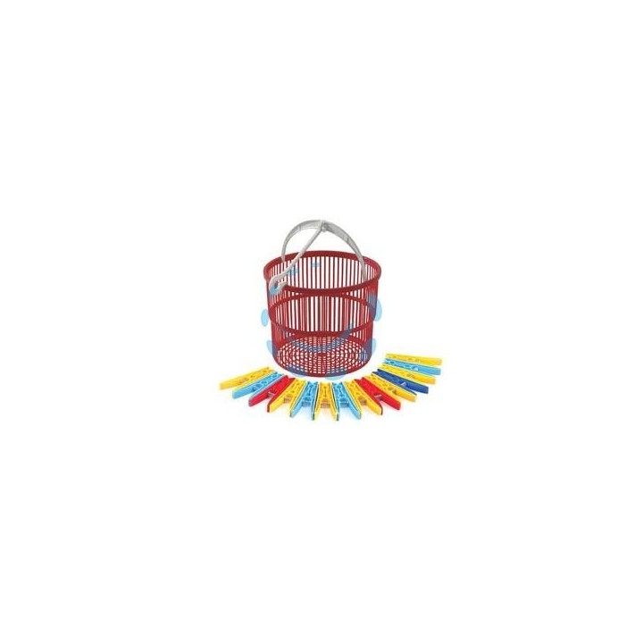CESTINO "MAGICO" PORTAMOLLETTE ROSSO CON 15 MOLLETTE TS SPECIAL - ø cm.19x15,5h.