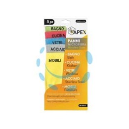 SET 5 PANNI MICROFIBRA CON DESTINAZIONI D'USO - cm.38x30 (15099)