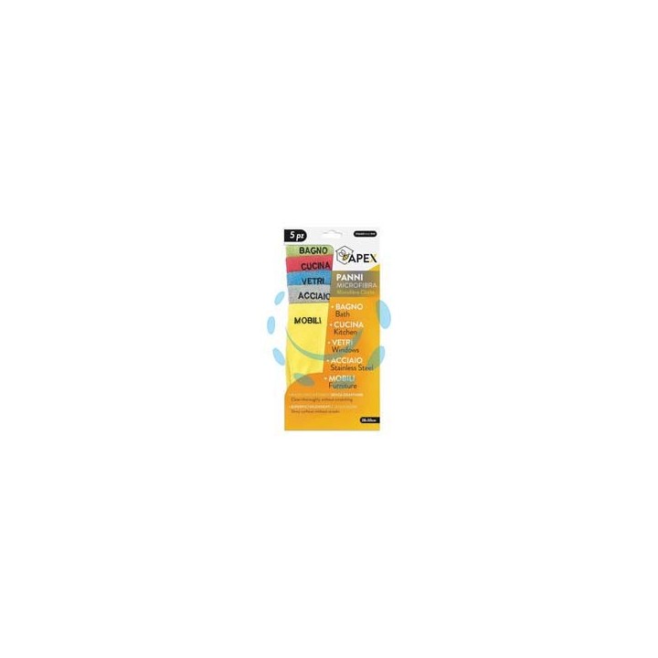 SET 5 PANNI MICROFIBRA CON DESTINAZIONI D'USO - cm.38x30 (15099)