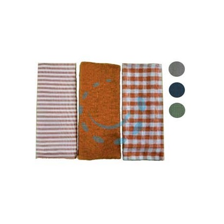 CANOVACCIO PIATTI "MILADY" IN COTONE PZ 3 - cm.50x70 - colore blu
