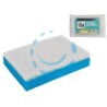 SPUGNA ABRASIVA DOPPIA BLU CON FIBRA BIANCA - cm.11,5x7,5x2,5