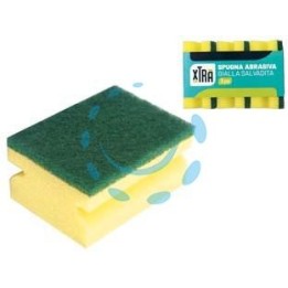 SPUGNA ABRASIVA GIALLA SALVADITA CON FIBRA VERDE - cm.9x6,8x4,5