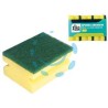 SPUGNA ABRASIVA GIALLA SALVADITA CON FIBRA VERDE - cm.9x6,8x4,5