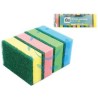 SPUGNA ABRASIVA DOPPIA CON FIBRA VERDE - cm.9x6x3h.
