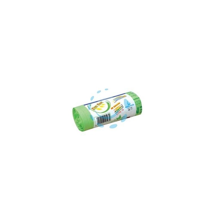 SACCO PATTUMIERA BIODEGRADABILE E COMPOSTABILE - cm.50x60, rotolo pz.10