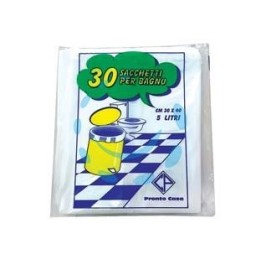 SACCO PATTUMIERA PER BAGNO BIANCO PZ.30 - cm.30x40 gr.152