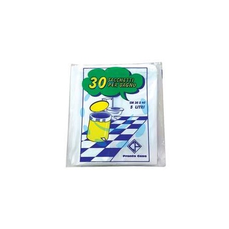 SACCO PATTUMIERA PER BAGNO BIANCO PZ.30 - cm.30x40 gr.152