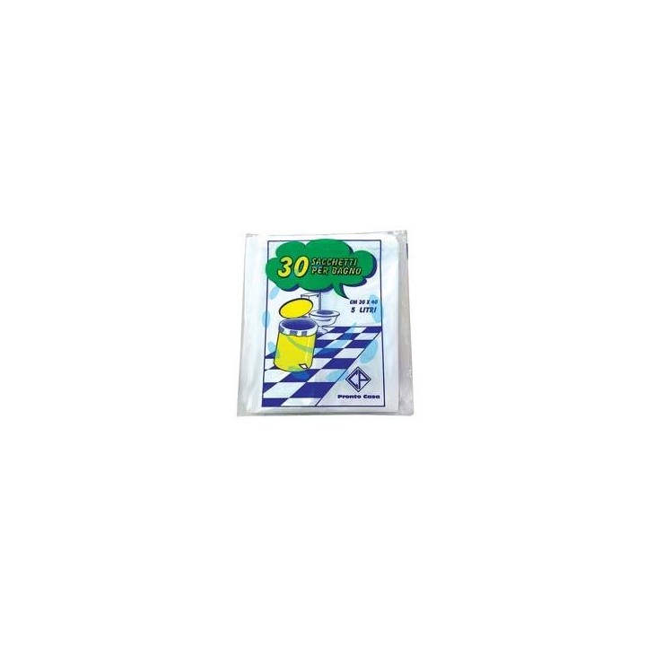 SACCO PATTUMIERA PER BAGNO BIANCO PZ.30 - cm.30x40 gr.152