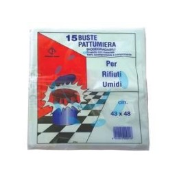 SACCO PATTUMIERA BIODEGRADABILE PER RIFIUTI UMIDI PZ.15 - cm.43x48 gr.175