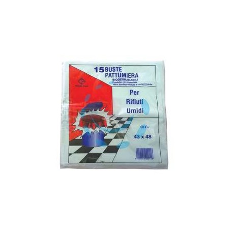SACCO PATTUMIERA BIODEGRADABILE PER RIFIUTI UMIDI PZ.15 - cm.43x48 gr.175