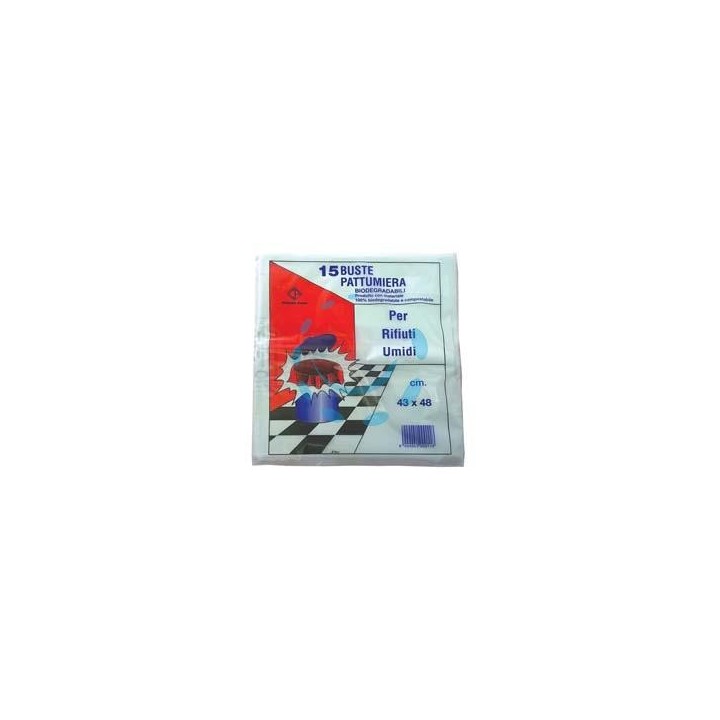 SACCO PATTUMIERA BIODEGRADABILE PER RIFIUTI UMIDI PZ.15 - cm.43x48 gr.175