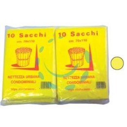 SACCO CONDOMINIALE RINFORZATO GIALLO PZ.10 - cm.70x110 gr.75