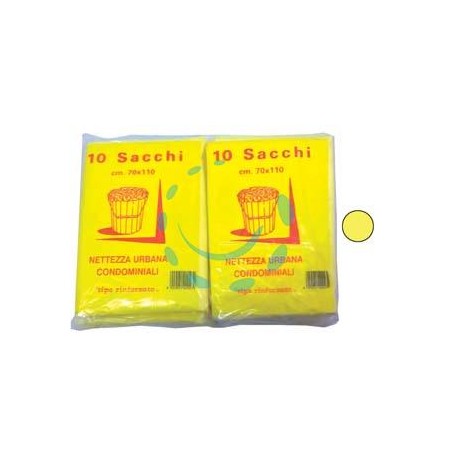 SACCO CONDOMINIALE RINFORZATO GIALLO PZ.10 - cm.70x110 gr.75