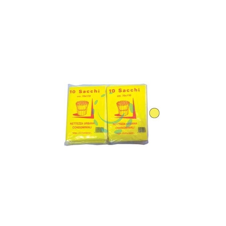 SACCO CONDOMINIALE RINFORZATO GIALLO PZ.10 - cm.70x110 gr.75