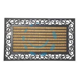ZERBINO STEEL GOMMA E COCCO INTARSIATO NATURAL - cm.45x75
