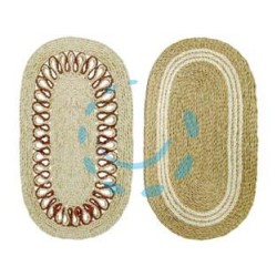 ZERBINO OVALE TRECCIA IN PAGLIA - cm.45x75 spessore mm.15