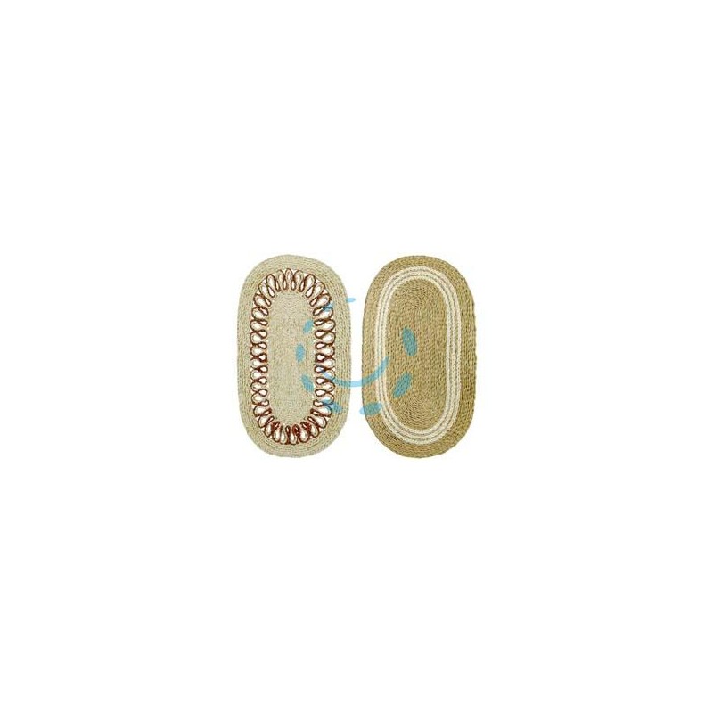 ZERBINO OVALE TRECCIA IN PAGLIA - cm.45x75 spessore mm.15