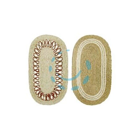 ZERBINO OVALE TRECCIA IN PAGLIA - cm.45x75 spessore mm.15