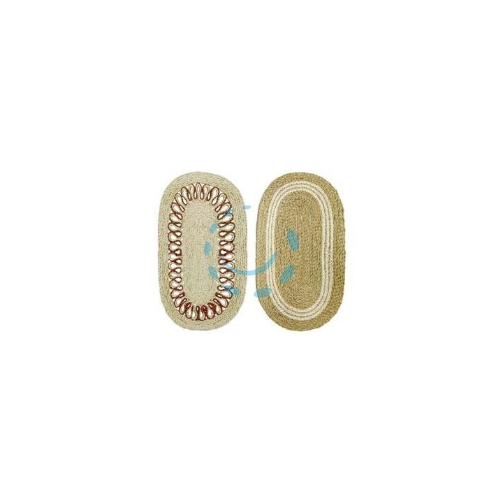 ZERBINO OVALE TRECCIA IN PAGLIA - cm.45x75 spessore mm.15