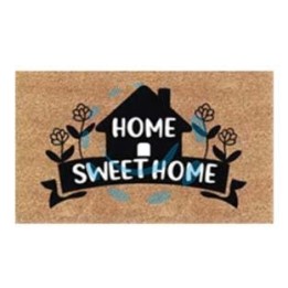 ZERBINO COCCO "HOME SWEET HOME" CON CASETTA SPESSORE MM.15 - cm.40x70