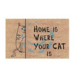 ZERBINO COCCO "HOME IS WHERE YOUR CAT IS" SPESSORE MM.15 - cm.40x70
