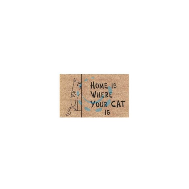 ZERBINO COCCO "HOME IS WHERE YOUR CAT IS" SPESSORE MM.15 - cm.40x70