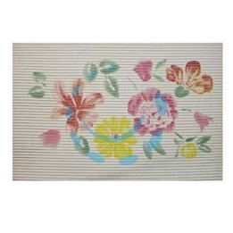 TAPPETINO ANTISCIVOLO RETTANGOLARE FANTASIA FIORI - cm.80x50
