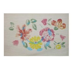 TAPPETINO ANTISCIVOLO RETTANGOLARE FANTASIA FIORI - cm.80x50