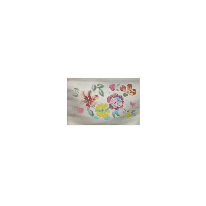 TAPPETINO ANTISCIVOLO RETTANGOLARE FANTASIA FIORI - cm.80x50