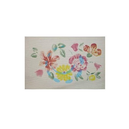 TAPPETINO ANTISCIVOLO RETTANGOLARE FANTASIA FIORI - cm.80x50