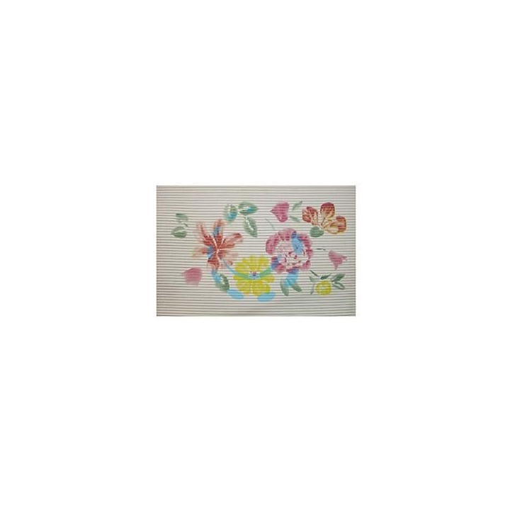 TAPPETINO ANTISCIVOLO RETTANGOLARE FANTASIA FIORI - cm.80x50