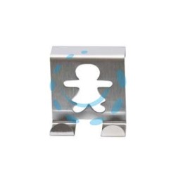 GANCIO PER ANTA/CASSETTO "BAMBINI" IN ACCIAIO INOX - cm.5x5 blister pz.2