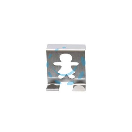 GANCIO PER ANTA/CASSETTO "BAMBINI" IN ACCIAIO INOX - cm.5x5 blister pz.2