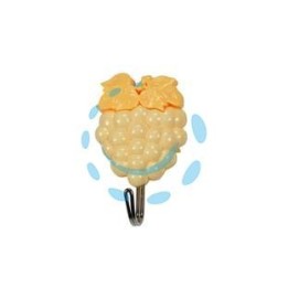 GANCI ADESIVI PLASTICA "FRUTTA UVA" - mm.50x80h., in blister da pz.2