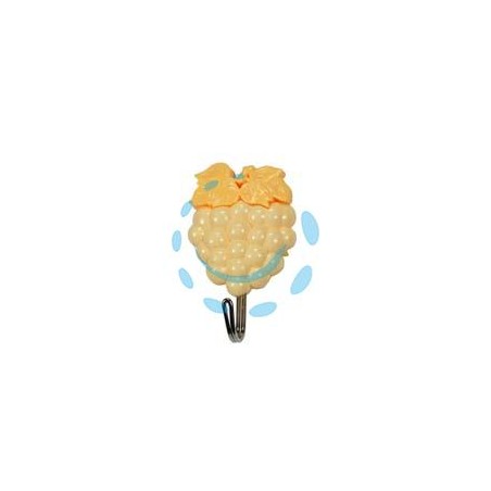 GANCI ADESIVI PLASTICA "FRUTTA UVA" - mm.50x80h., in blister da pz.2