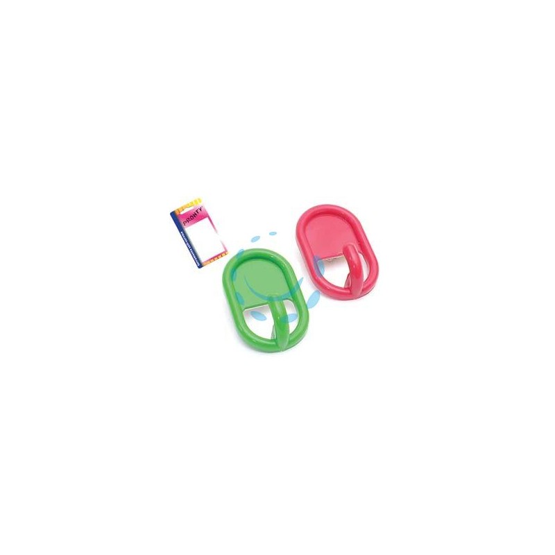 GANCI ADESIVI OVALI IN PLASTICA IN BLISTER - mm.45, in bl. 2 pz.