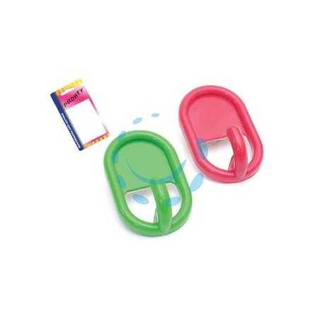 GANCI ADESIVI OVALI IN PLASTICA IN BLISTER - mm.45, in bl. 2 pz.