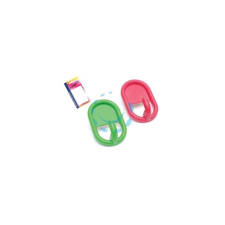 GANCI ADESIVI OVALI IN PLASTICA IN BLISTER - mm.45, in bl. 2 pz.