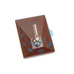 GANCI ADESIVI IN PLASTICA MARRONI 1 POSTO - mm.30x40