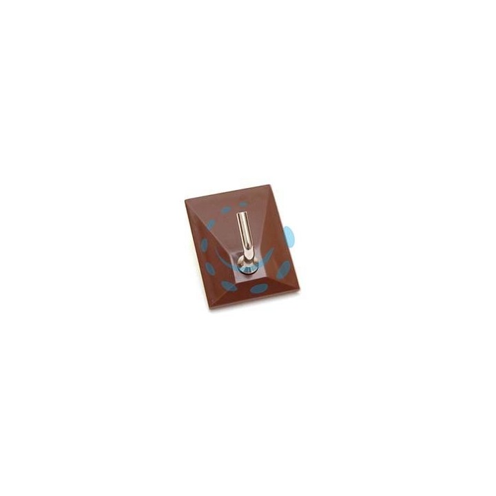 GANCI ADESIVI IN PLASTICA MARRONI 1 POSTO - mm.30x40